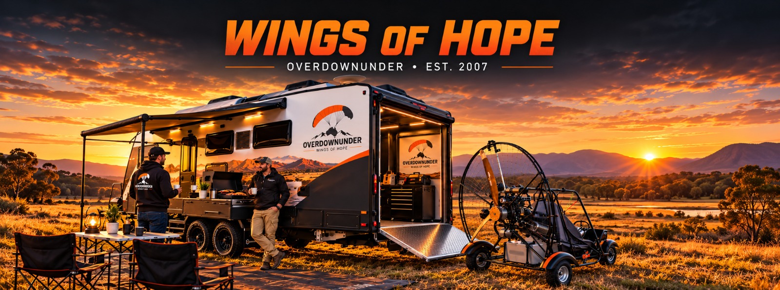 Overdownunder aviation adventure at sunset